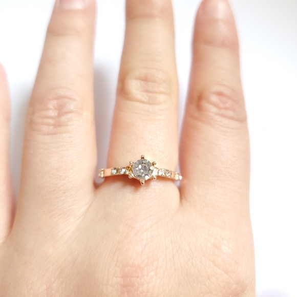 Jewelry - NWOT 14K GP Rose Gold CZ Ring, sz 6